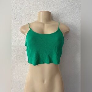 Love J Vibrant Green Crop Top sexy beach summer tank top tee